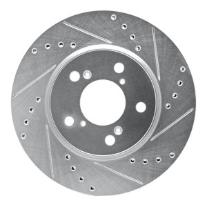 Honda Odyssey Brake Rotor (1) - Front Right - R1 Concepts - Drilled & Slotted - Silver - `05-`10 Honda Odyssey Brake Rotor (1) - Front Right - R1 Concepts - Drilled & Slotted - Silver - `05-`10